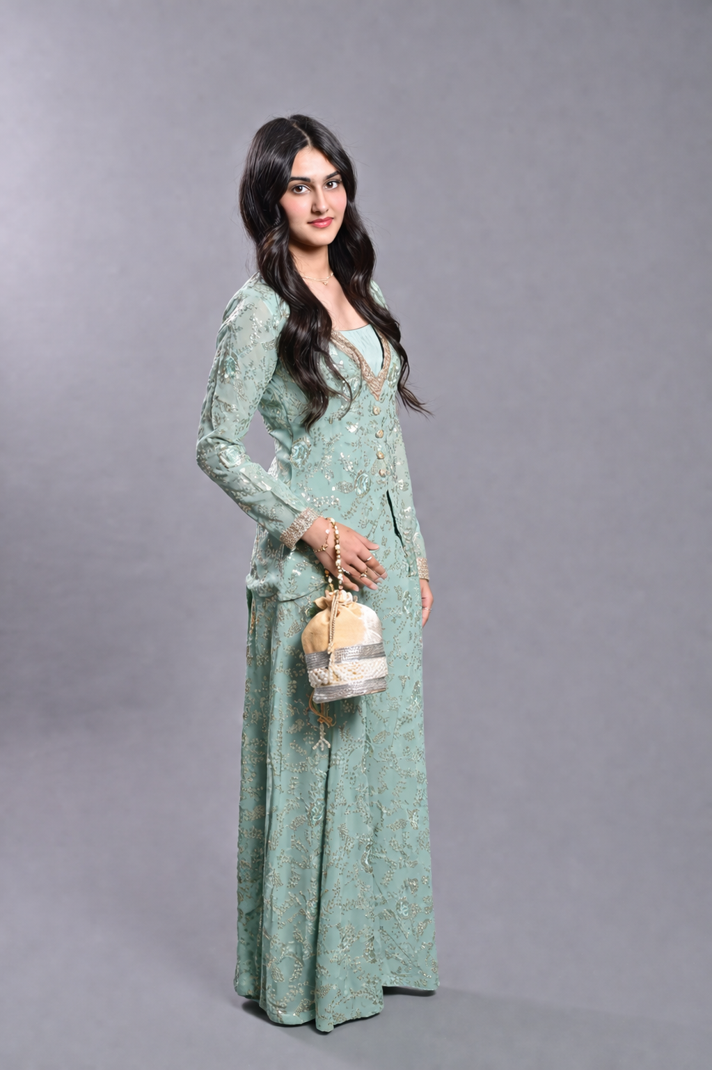 Sunset Glow Embroidered Ensemble