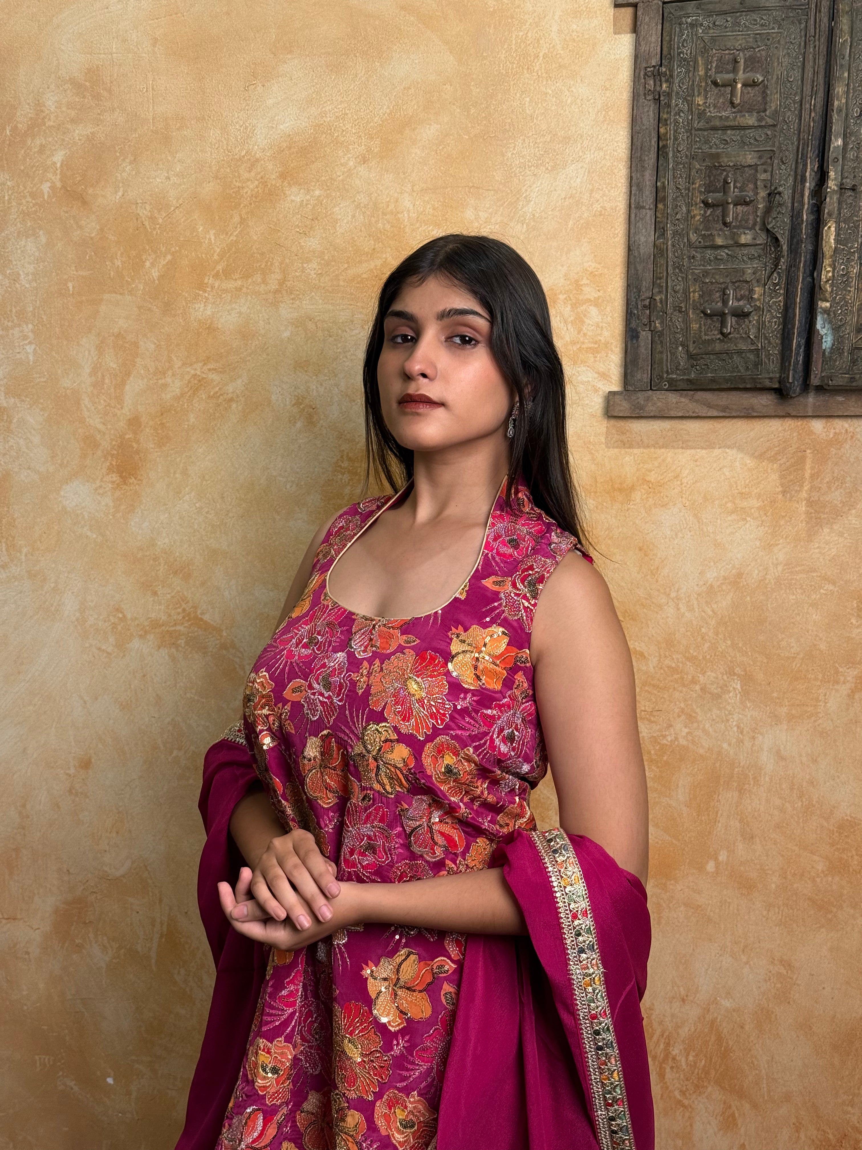 Rosette Pearl Cutwork Shalwar Suit
