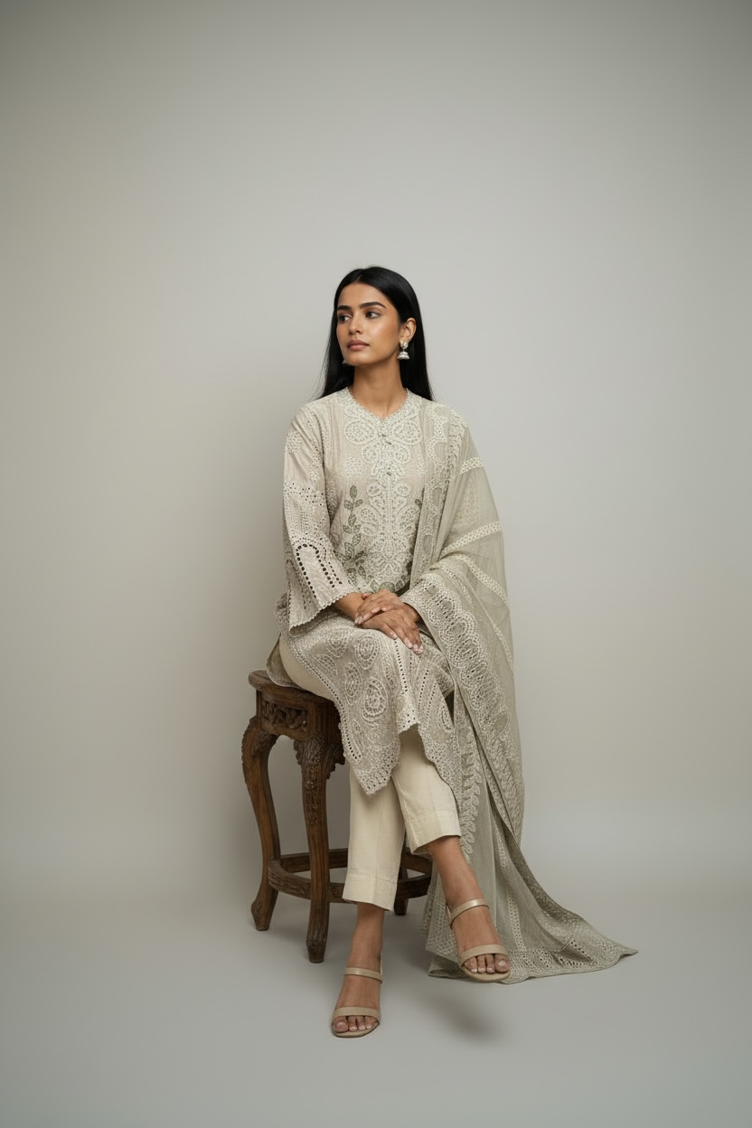 Snowdrop Embroidered Kaftan