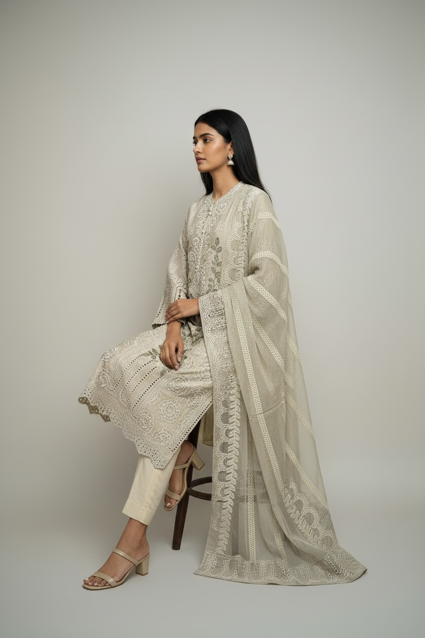 Snowdrop Embroidered Kaftan