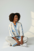 White Bloom Tunic Set