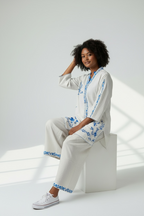 White Bloom Tunic Set
